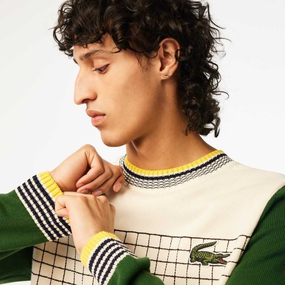 Lacoste Relaxed Fit Organic Pamuklu Beyaz Yeşil | YJ1508463