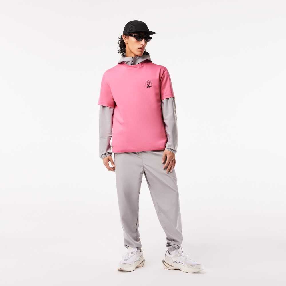 Lacoste Relaxed Fit Organic Pamuklu Jersey Pembe | FG6825093