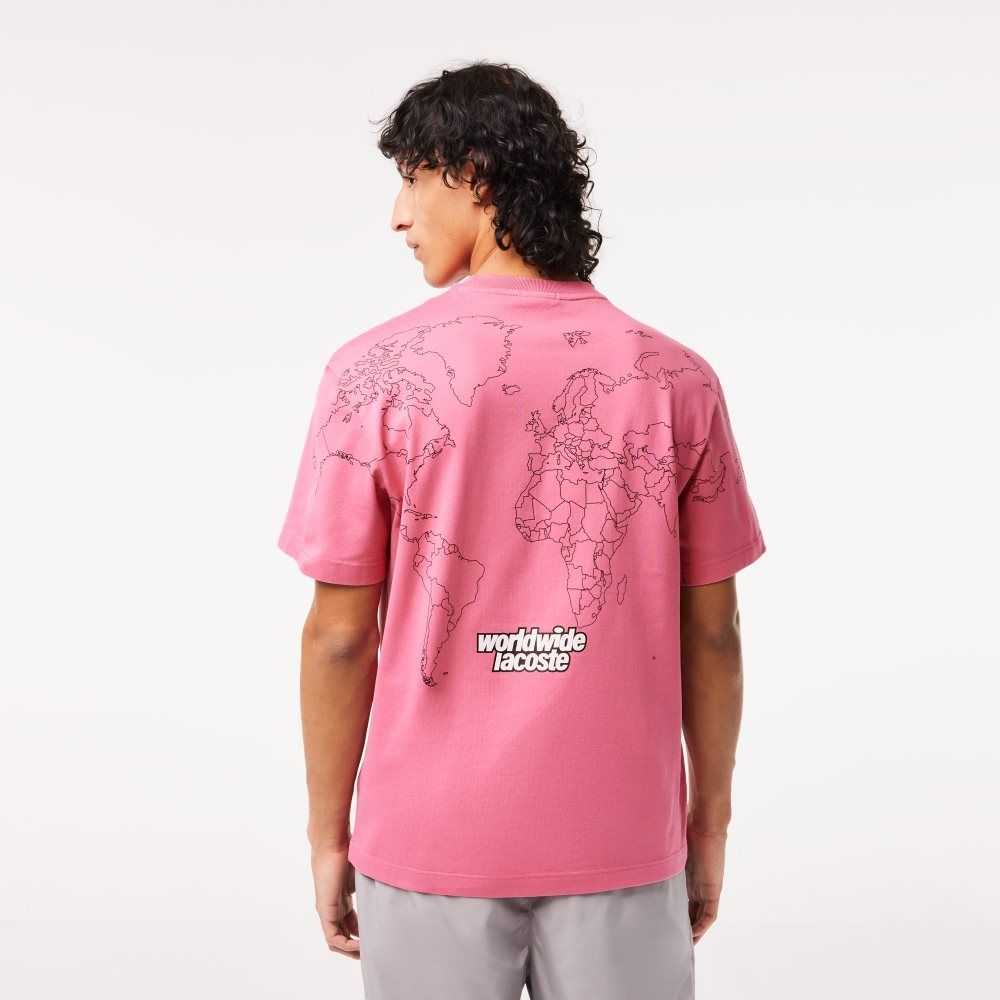 Lacoste Relaxed Fit Organic Pamuklu Jersey Pembe | FG6825093