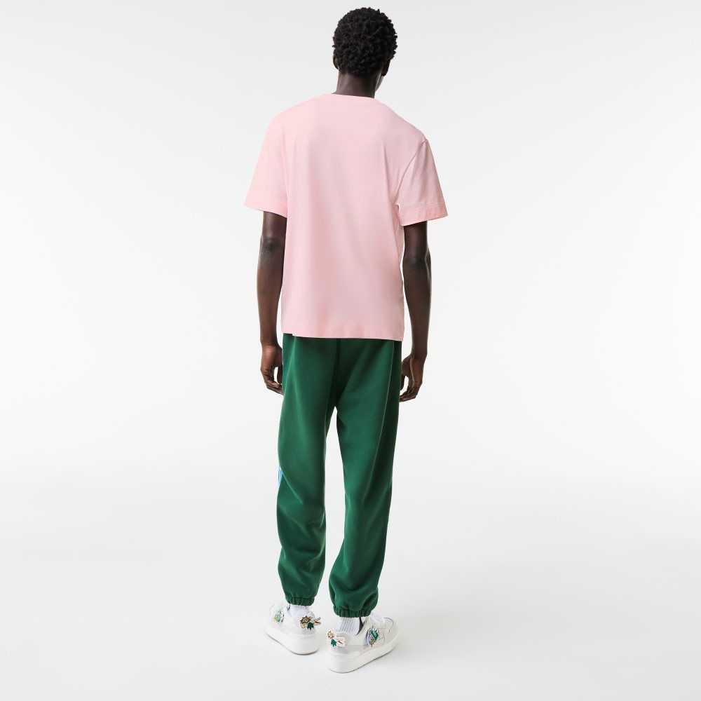 Lacoste Relaxed Fit Oversized Crocodile Açık Pembe | PF3876120