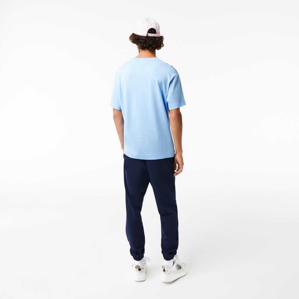 Lacoste Relaxed Fit Oversized Crocodile Mavi | VF4190326