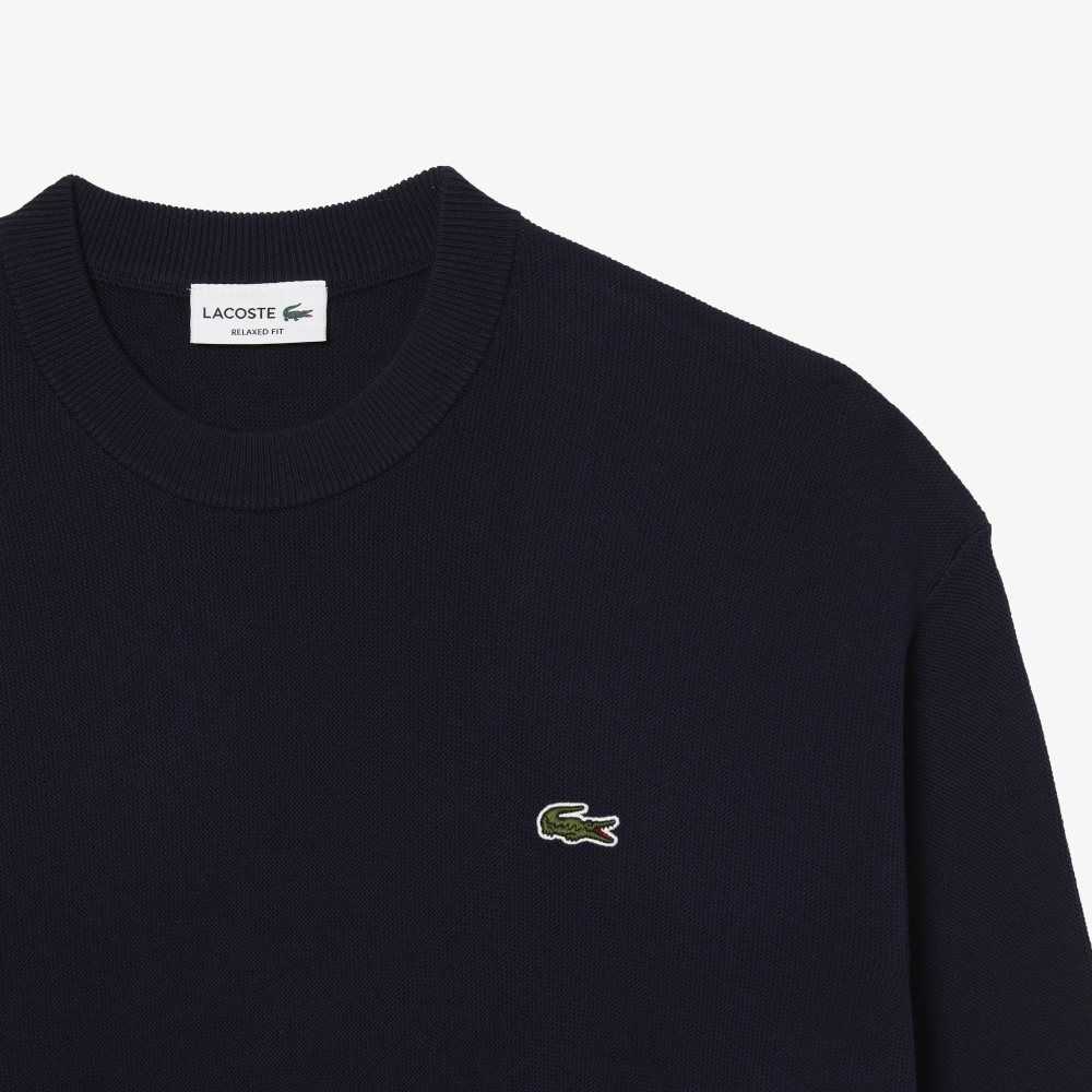 Lacoste Round Neck Organic Pamuklu Lacivert Mavi | CN1265389