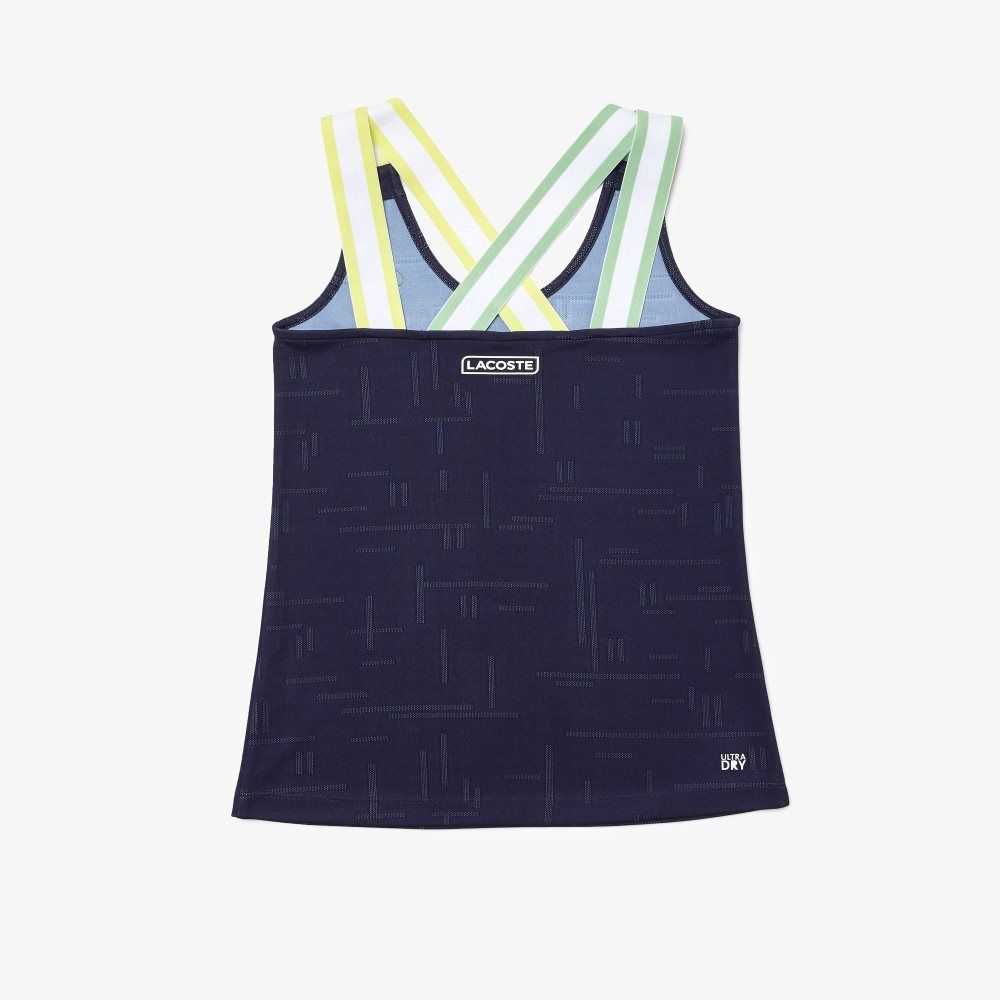 Lacoste SPORT Close-Fitting Tank Lacivert Mavi Beyaz | QA5348792