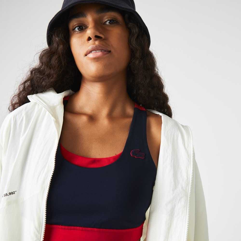 Lacoste SPORT Colorblock Recycled Polyester Sports Bra Lacivert Mavi Kırmızı Yeşil | BS5986234