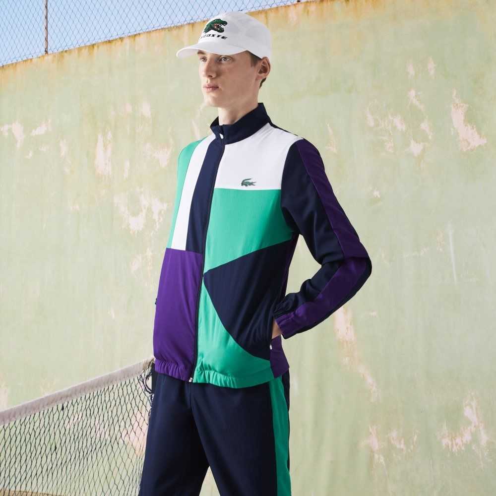 Lacoste SPORT Crocodile Print Tenis Tracksuit Lacivert Mavi Yeşil Mor Beyaz | IN5826790