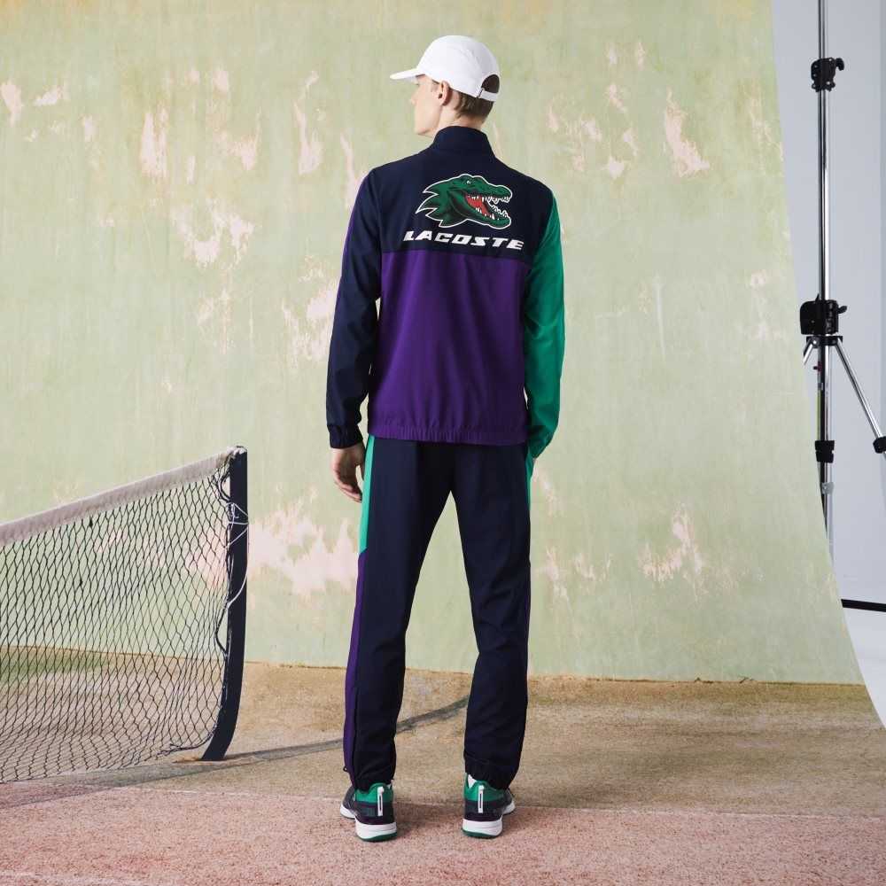 Lacoste SPORT Crocodile Print Tenis Tracksuit Lacivert Mavi Yeşil Mor Beyaz | IN5826790