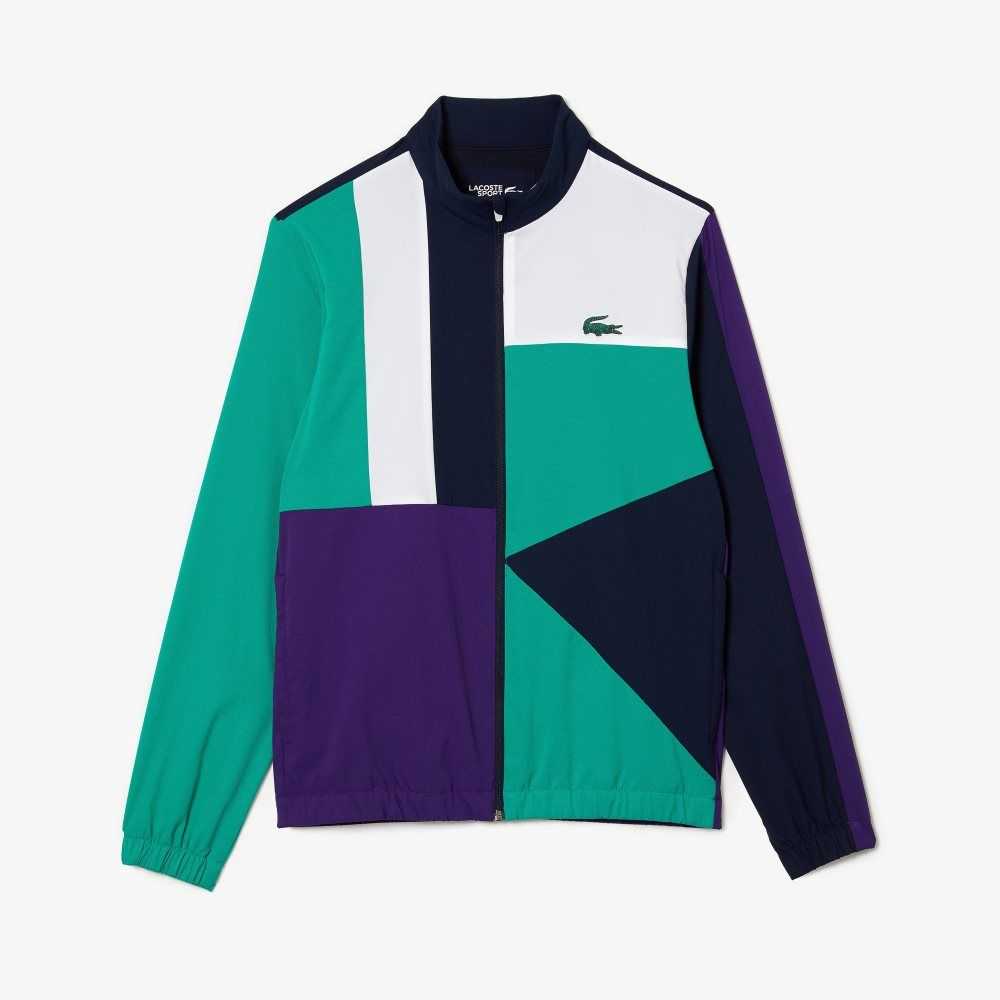 Lacoste SPORT Crocodile Print Tenis Tracksuit Lacivert Mavi Yeşil Mor Beyaz | IN5826790