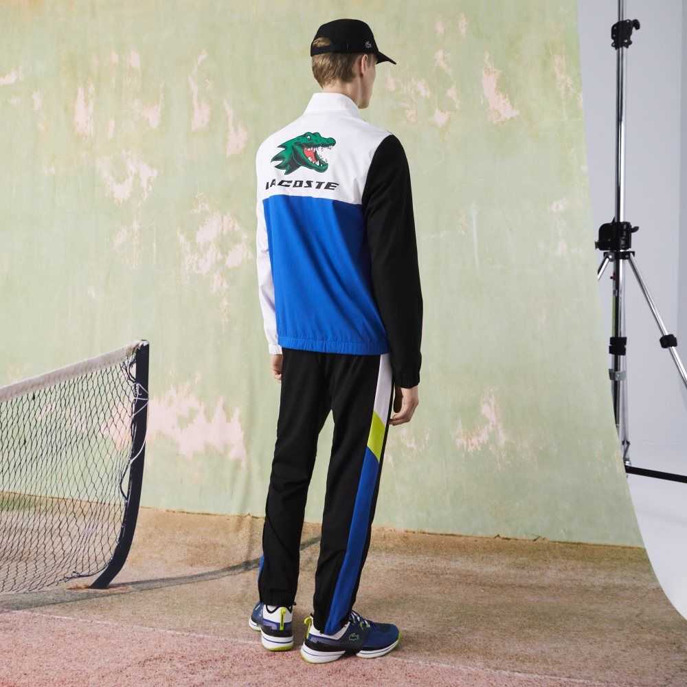 Lacoste SPORT Crocodile Print Tenis Tracksuit Beyaz Siyah Mavi Sarı | LO8927314