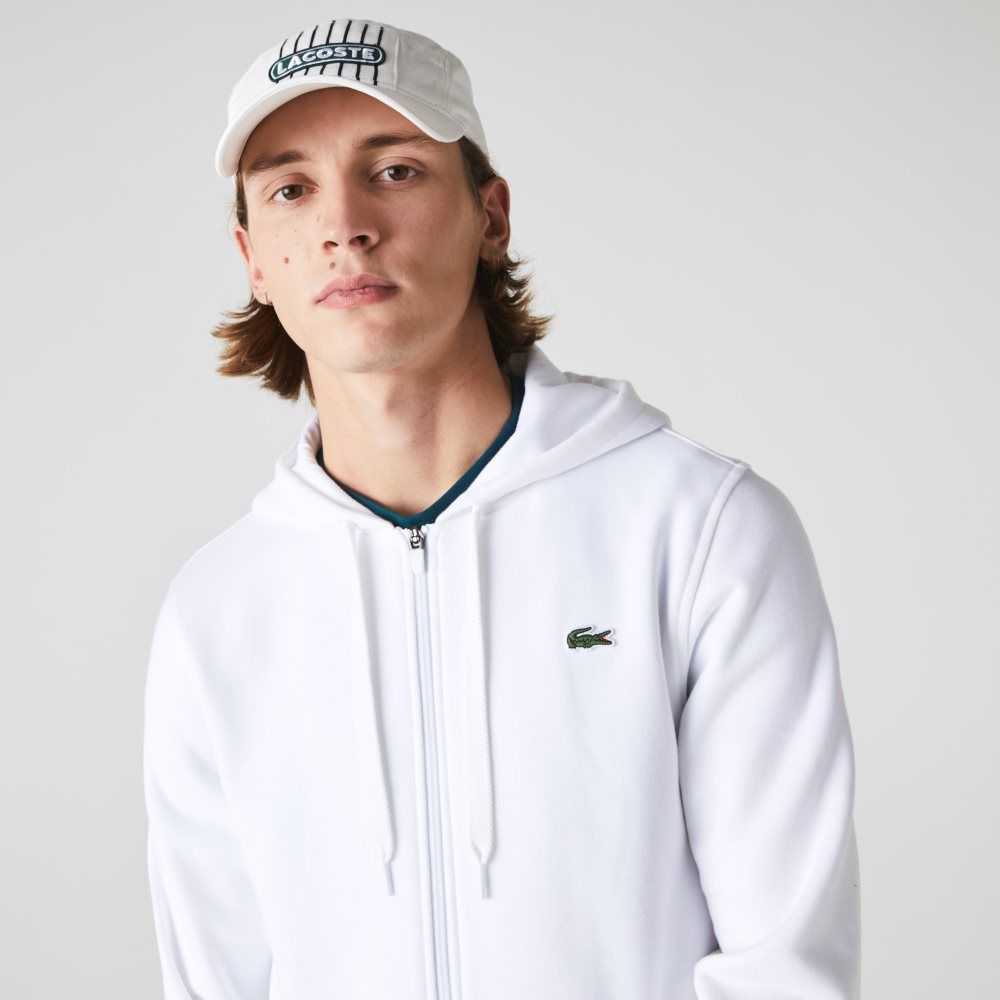 Lacoste SPORT Hafif Bi-material Hoodie Beyaz | VG5263870