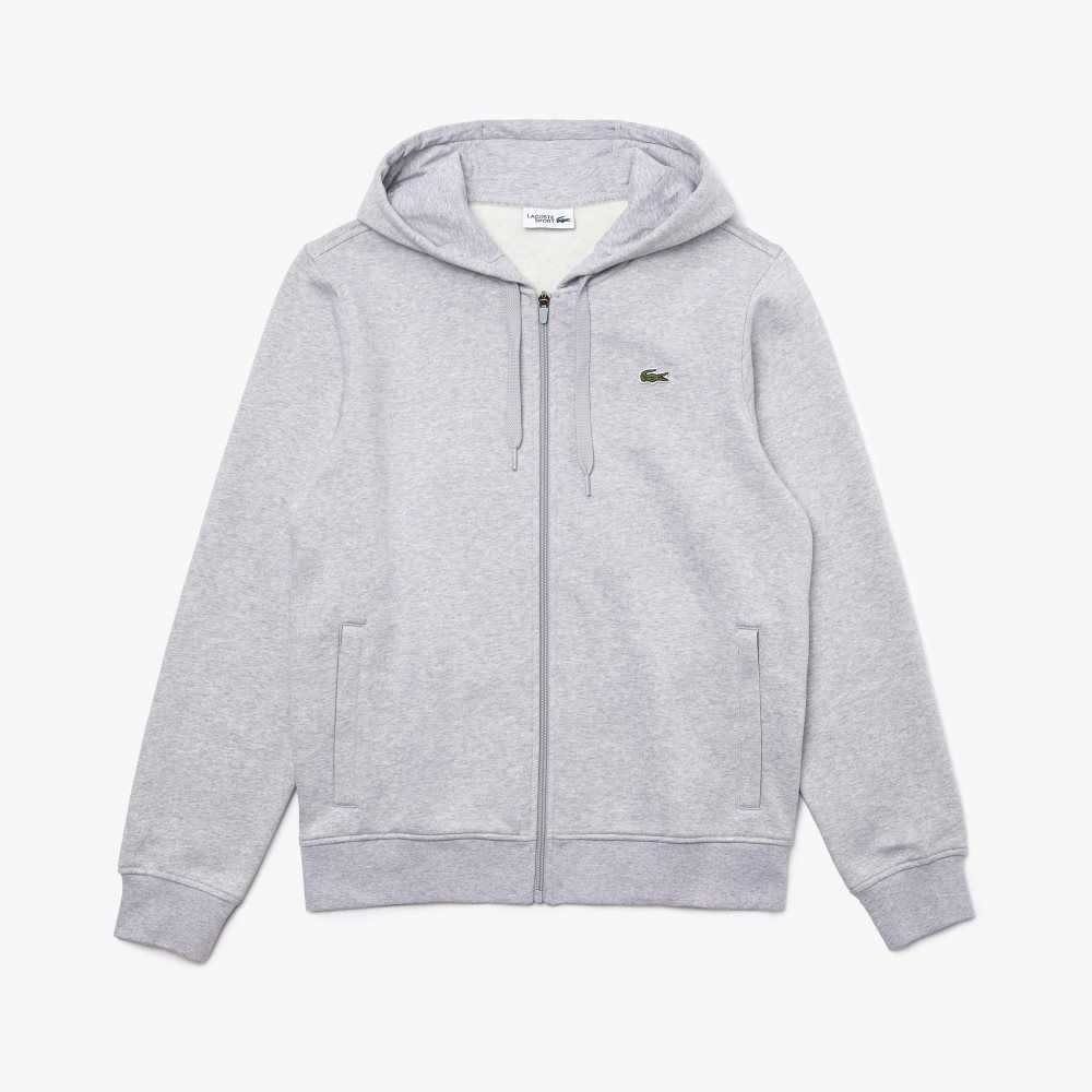 Lacoste SPORT Hafif Bi-material Hoodie Gri Açık Gri | PI5469132