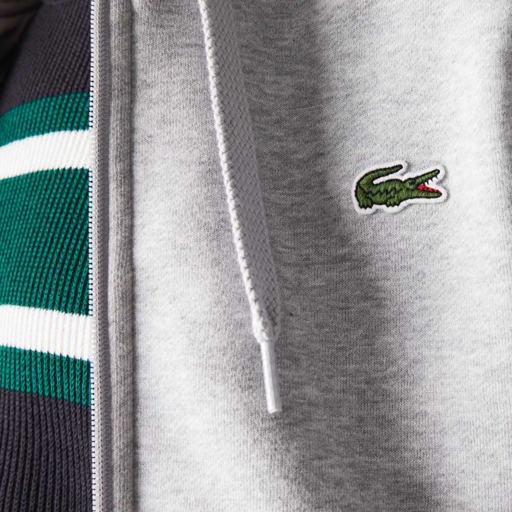 Lacoste SPORT Hafif Bi-material Hoodie Gri Açık Gri | PI5469132