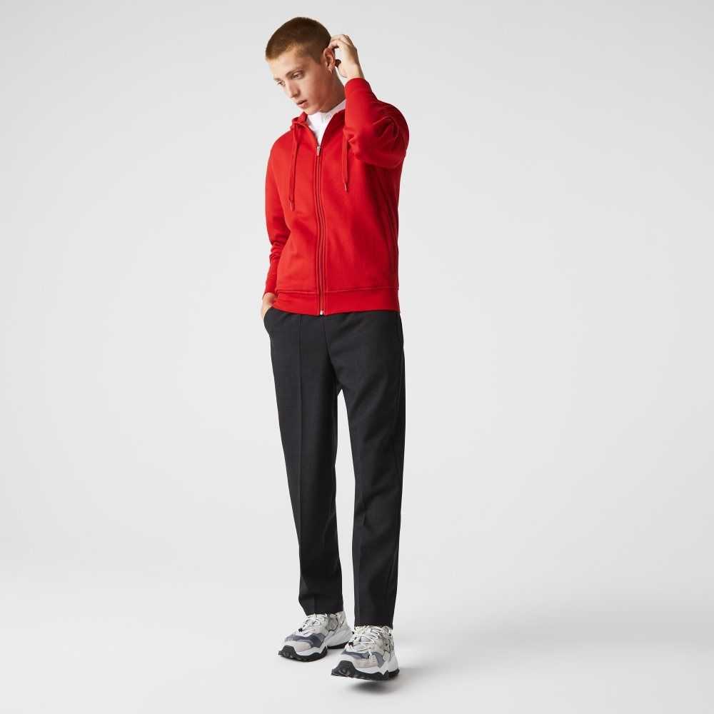 Lacoste SPORT Hafif Bi-material Hoodie Kırmızı | IY7690413