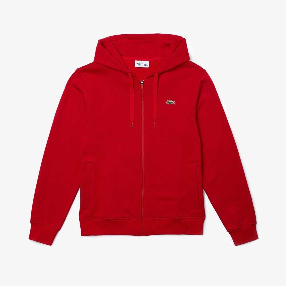 Lacoste SPORT Hafif Bi-material Hoodie Kırmızı | IY7690413