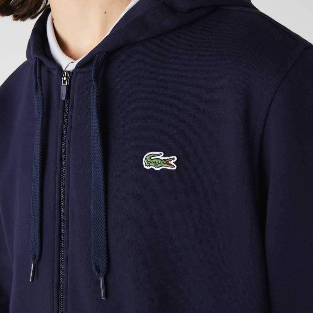 Lacoste SPORT Hafif Bi-material Hoodie Lacivert Mavi | VI1359607