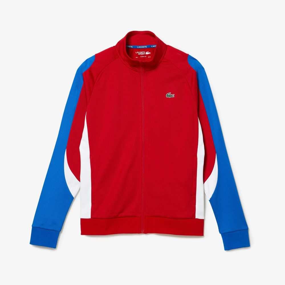 Lacoste SPORT Klasik Fit Zip Tenis Kırmızı Mavi Beyaz | MU5217608