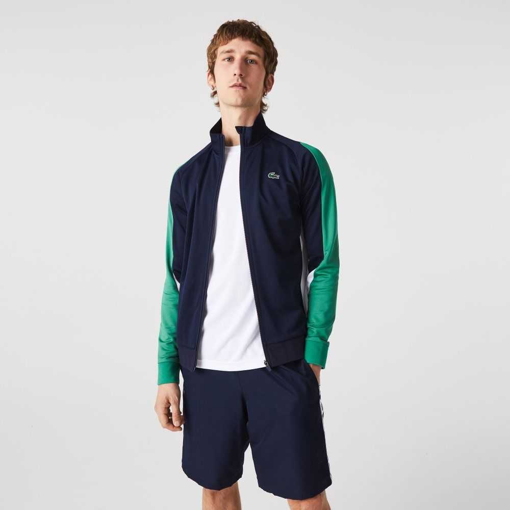 Lacoste SPORT Klasik Fit Zip Tenis Lacivert Mavi Yeşil Beyaz | FY6820415