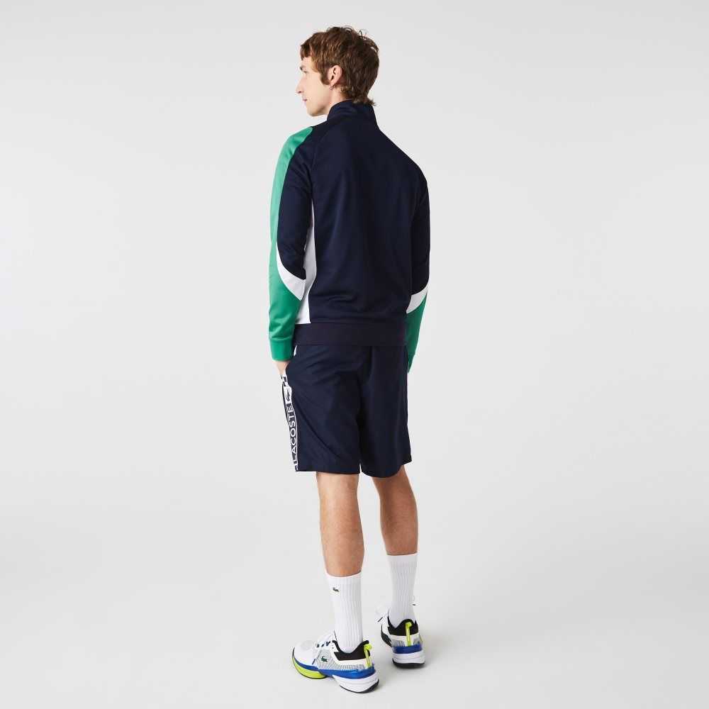 Lacoste SPORT Klasik Fit Zip Tenis Lacivert Mavi Yeşil Beyaz | FY6820415