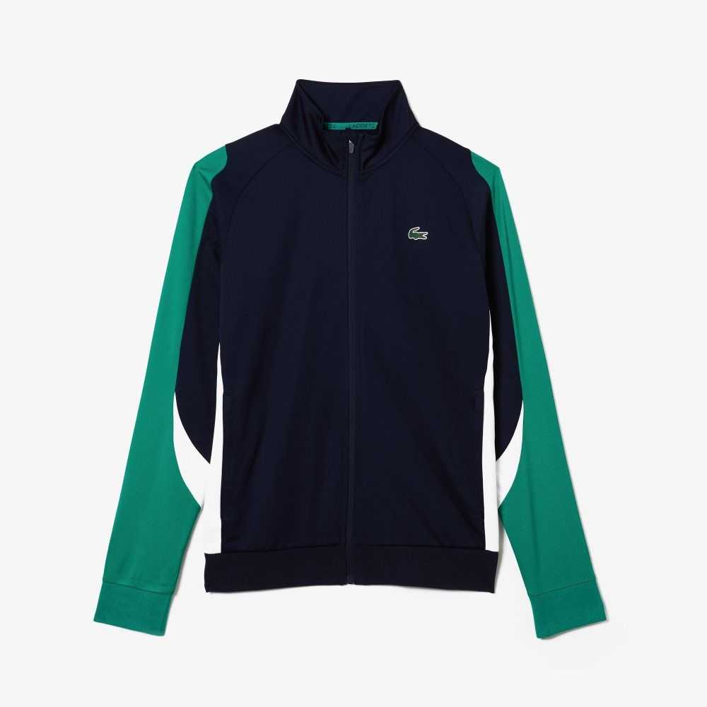 Lacoste SPORT Klasik Fit Zip Tenis Lacivert Mavi Yeşil Beyaz | FY6820415