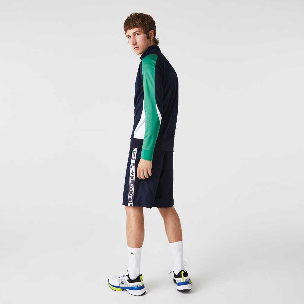 Lacoste SPORT Klasik Fit Zip Tenis Lacivert Mavi Yeşil Beyaz | FY6820415