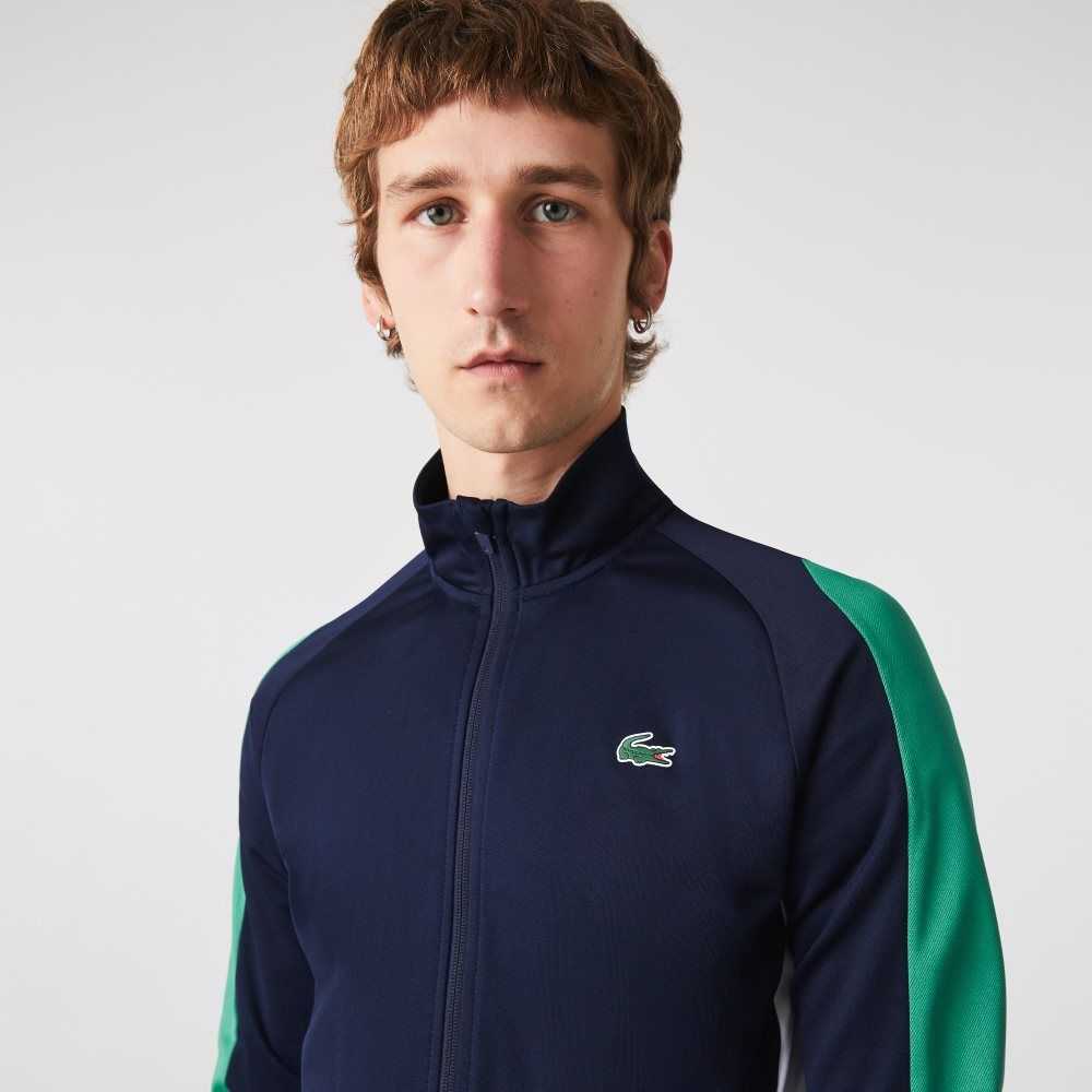 Lacoste SPORT Klasik Fit Zip Tenis Lacivert Mavi Yeşil Beyaz | FY6820415