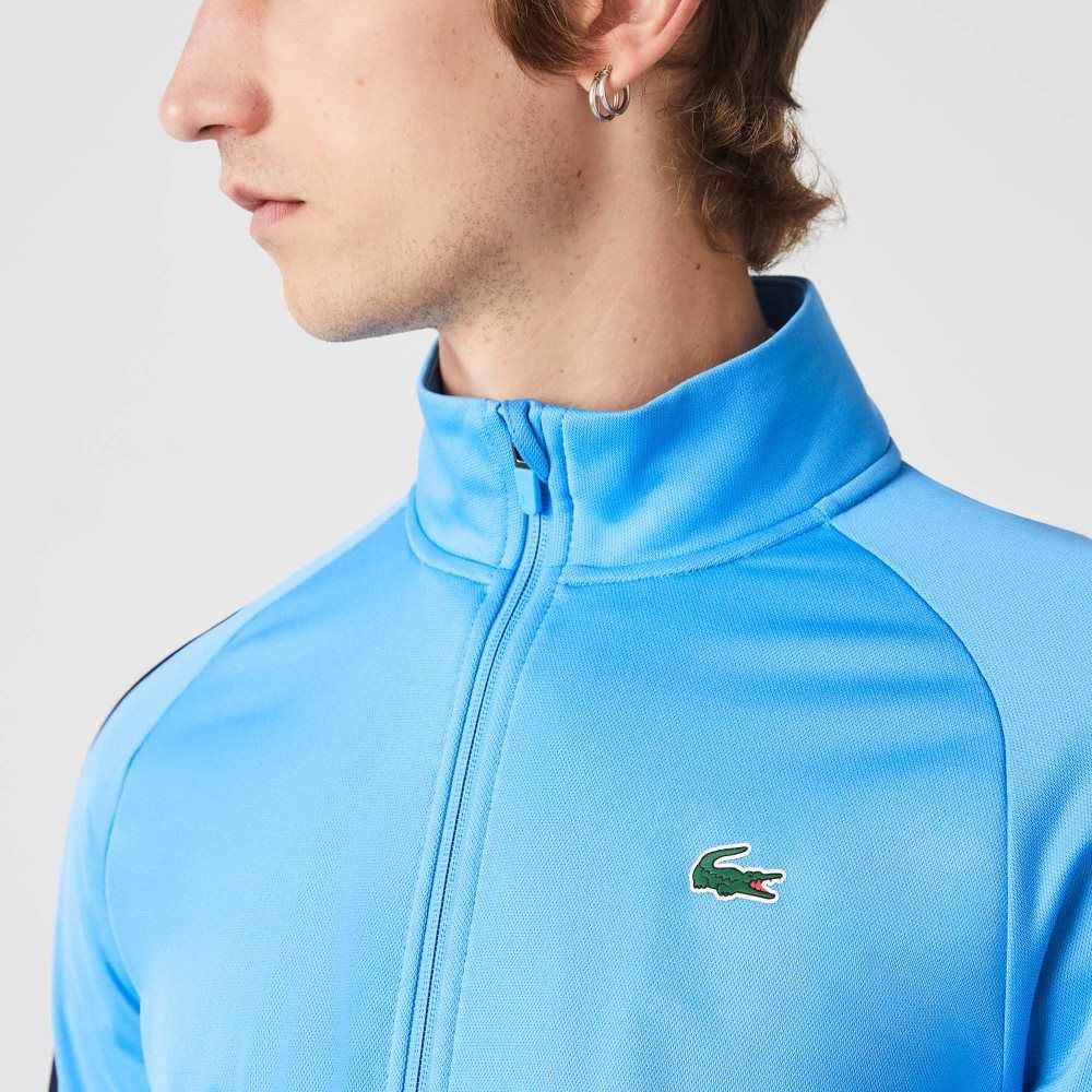 Lacoste SPORT Klasik Fit Zip Tenis Mavi Lacivert Mavi Beyaz | MN7642908