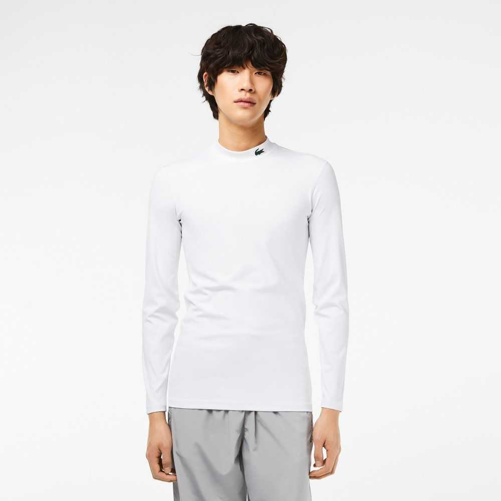 Lacoste SPORT Long Sleeve Tight Fit Beyaz | SC9283657