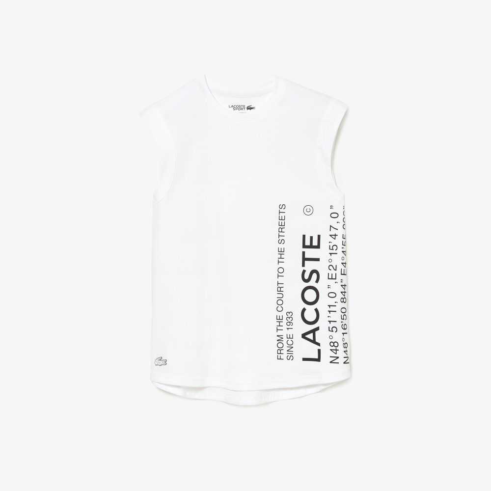 Lacoste SPORT Loose Fit Branded Coordinate T-Shirt Beyaz | SA5083769