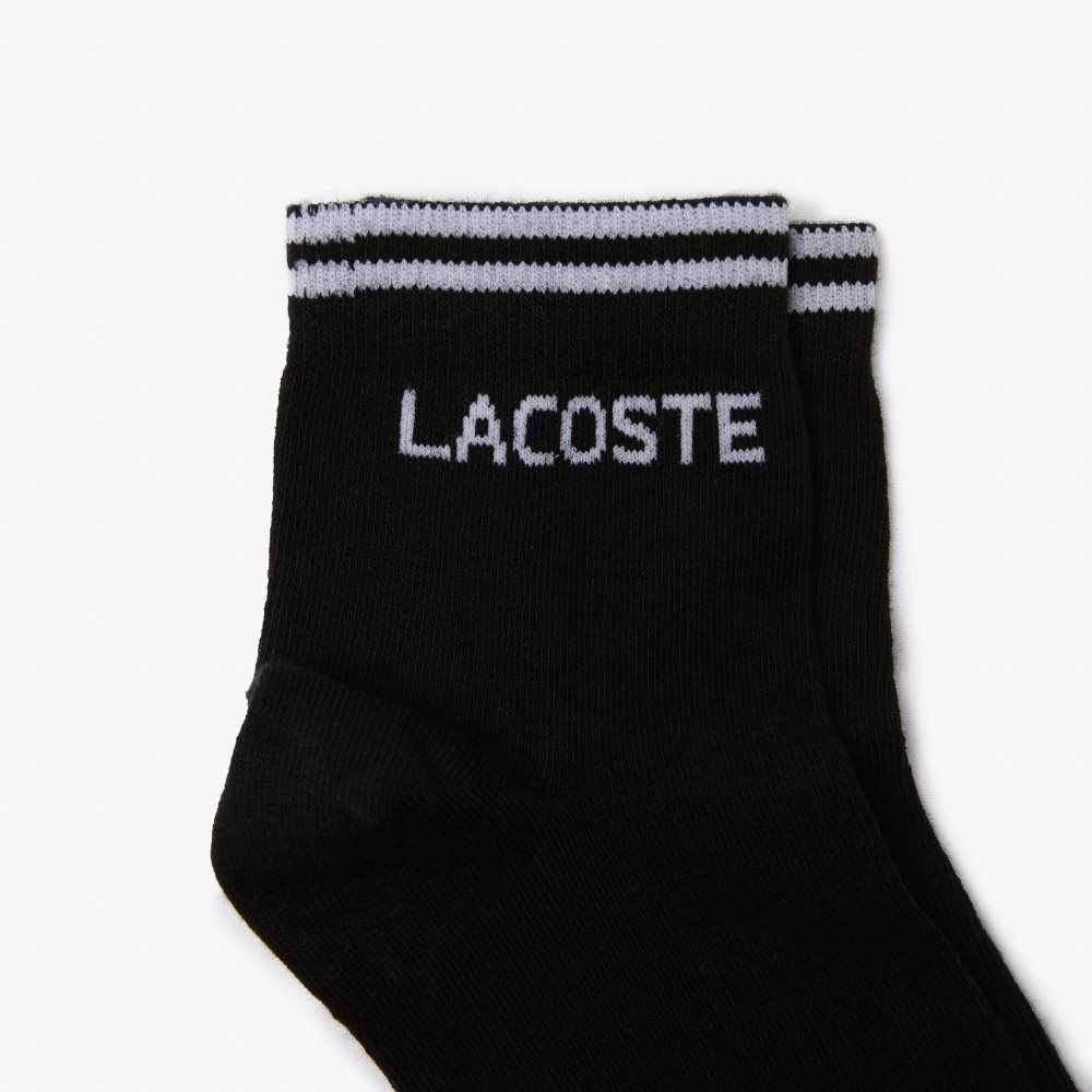 Lacoste SPORT Low-Cut Pamuklu Sock Two-Pack Siyah Beyaz | AD8397152