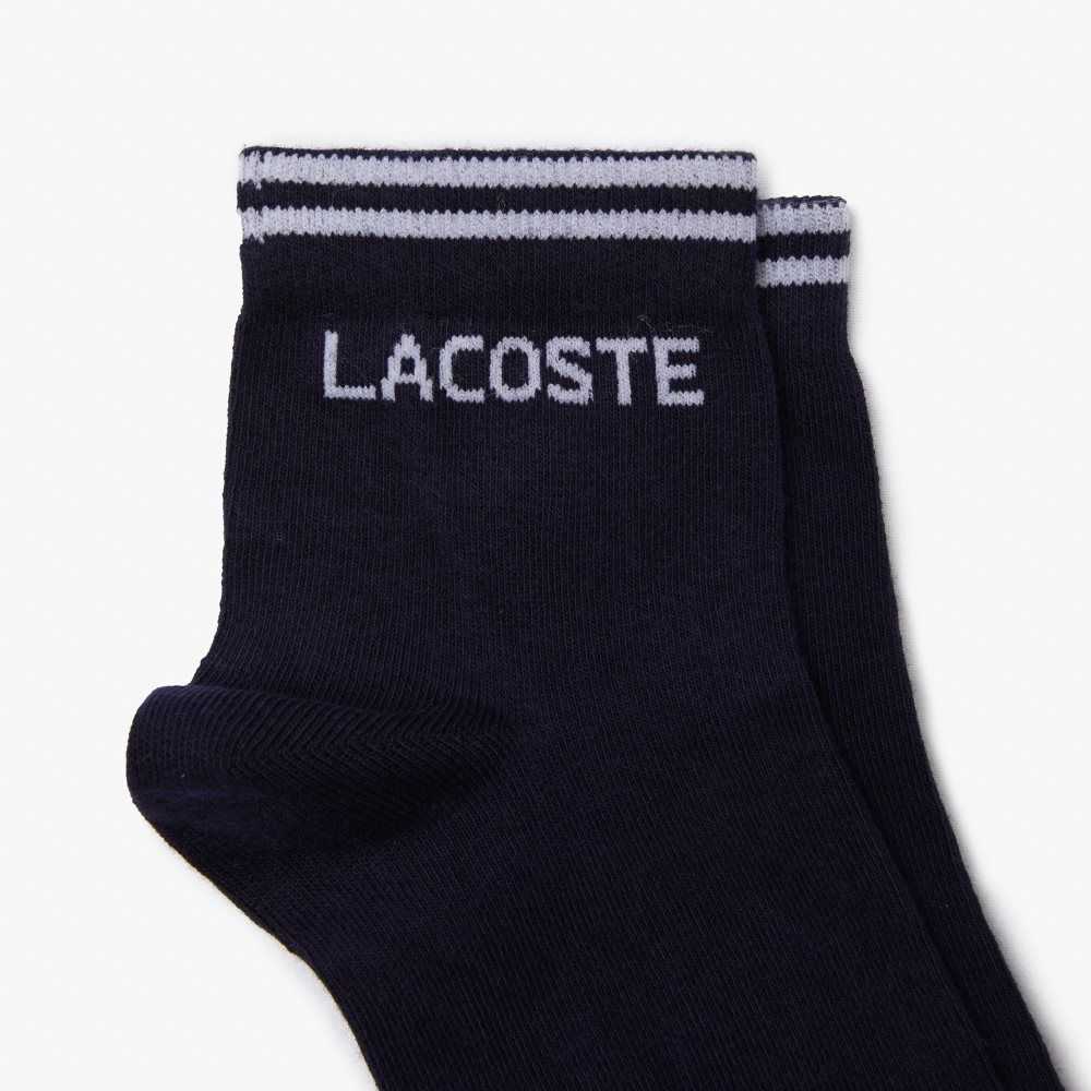 Lacoste SPORT Low-Cut Pamuklu Sock Two-Pack Lacivert Mavi Beyaz | FI7162948