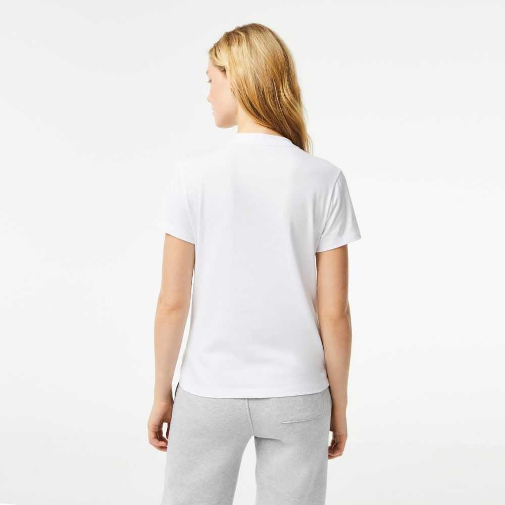 Lacoste SPORT Organic Pamuklu Jersey T-Shirt Beyaz | OA2347108