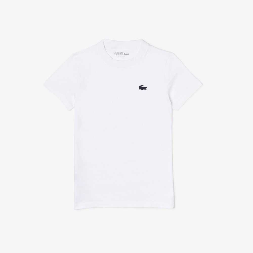 Lacoste SPORT Organic Pamuklu Jersey T-Shirt Beyaz | OA2347108