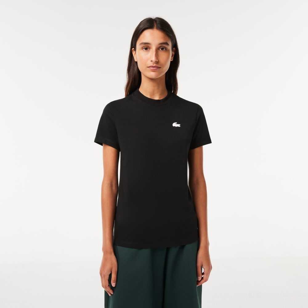 Lacoste SPORT Organic Pamuklu Jersey T-Shirt Siyah | SJ6758032