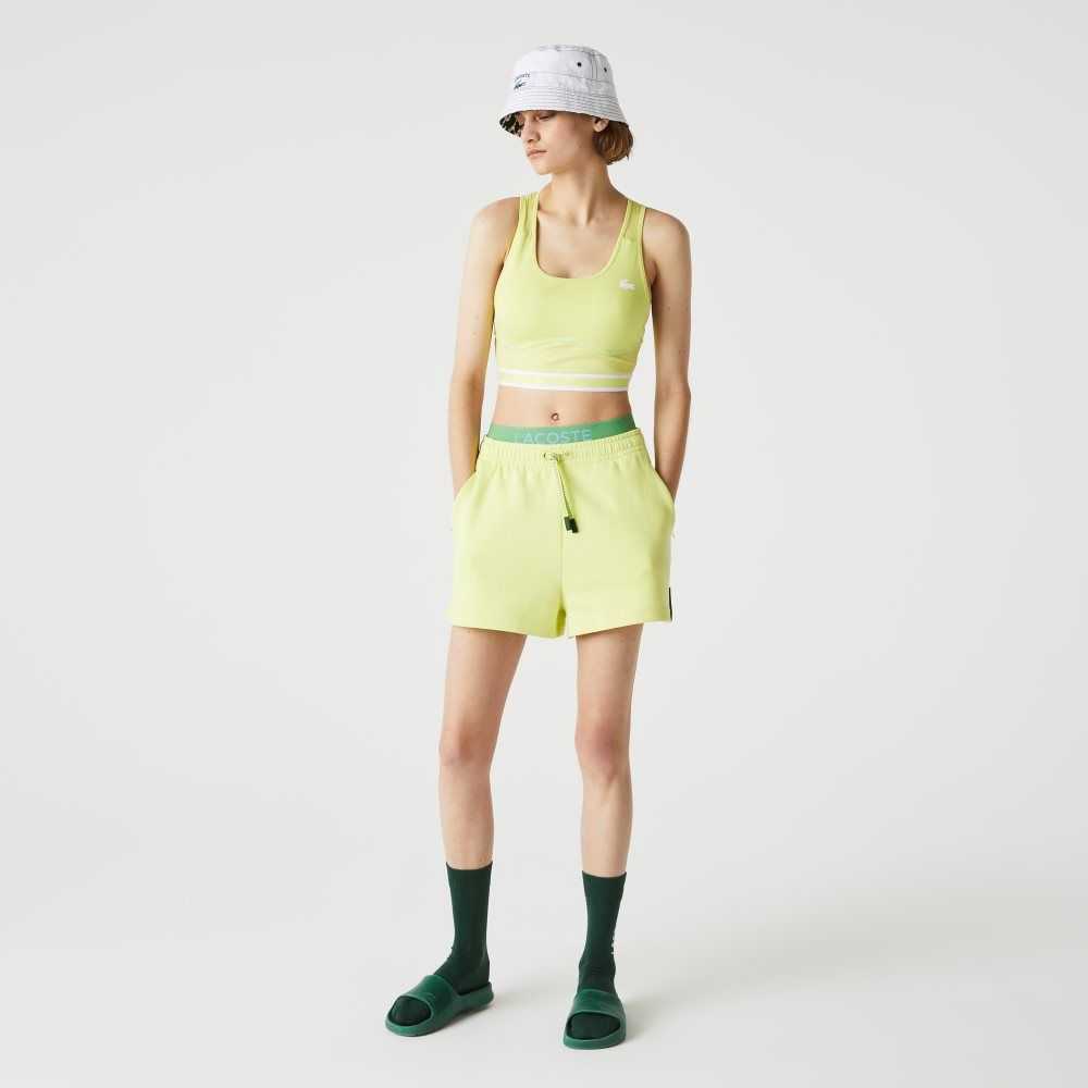 Lacoste SPORT Racer Back Sports Bra Sarı Yeşil | NG4510982