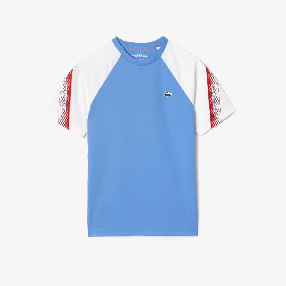 Lacoste SPORT Regular Fit Logo Stripe Mavi Beyaz | VJ8375192