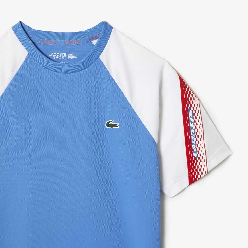 Lacoste SPORT Regular Fit Logo Stripe Mavi Beyaz | VJ8375192