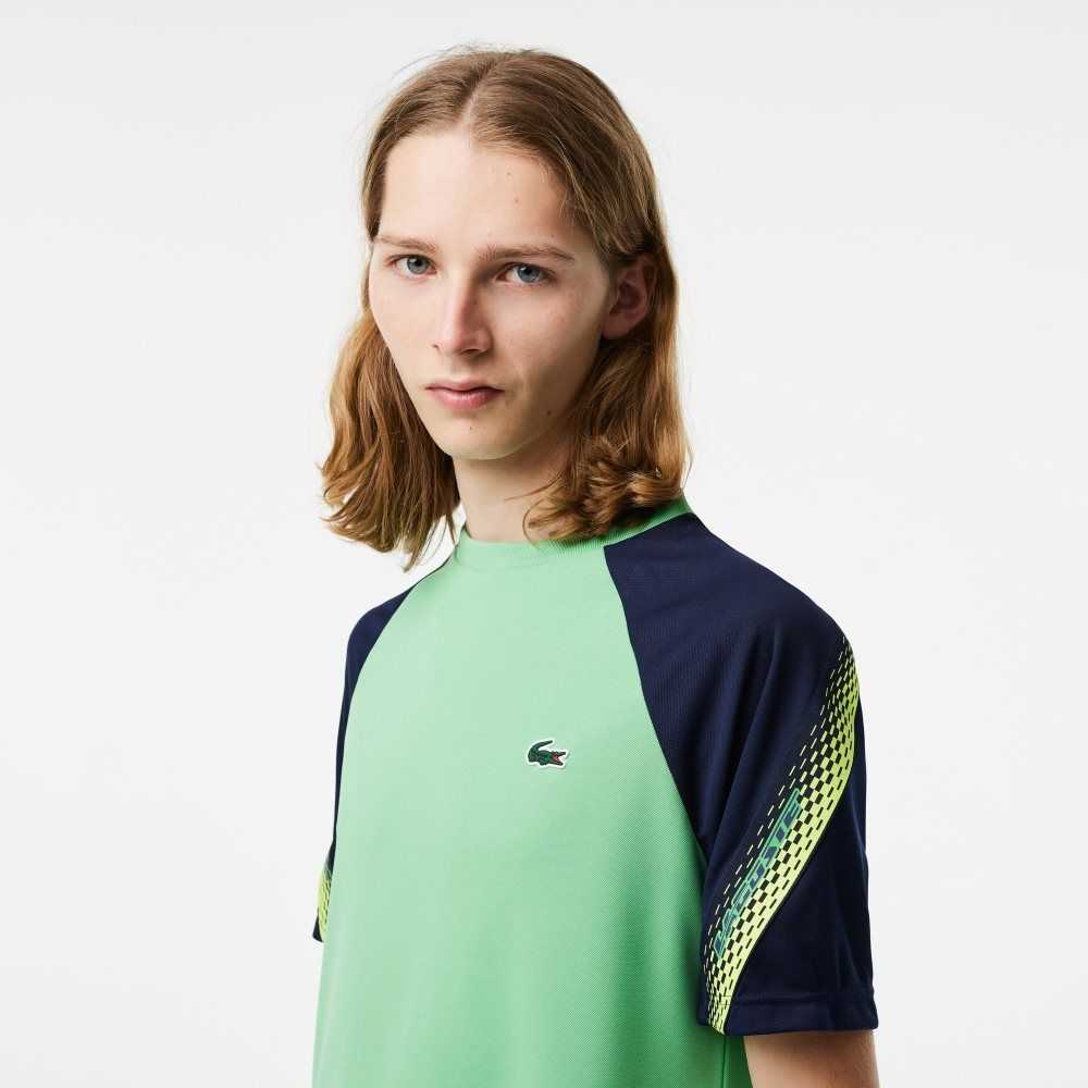 Lacoste SPORT Regular Fit Logo Stripe Yeşil Lacivert Mavi | RN0957248