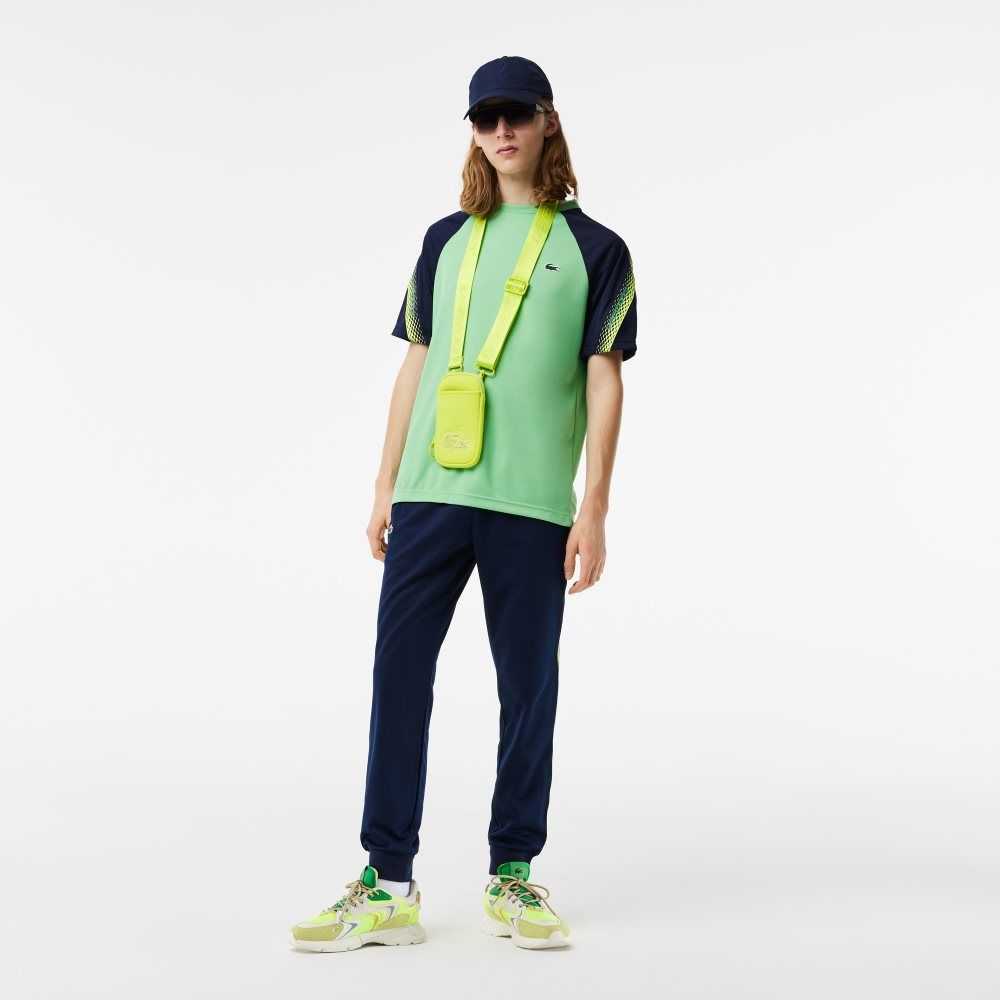 Lacoste SPORT Regular Fit Logo Stripe Yeşil Lacivert Mavi | RN0957248