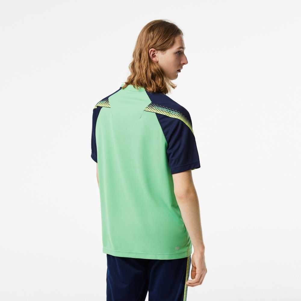 Lacoste SPORT Regular Fit Logo Stripe Yeşil Lacivert Mavi | RN0957248