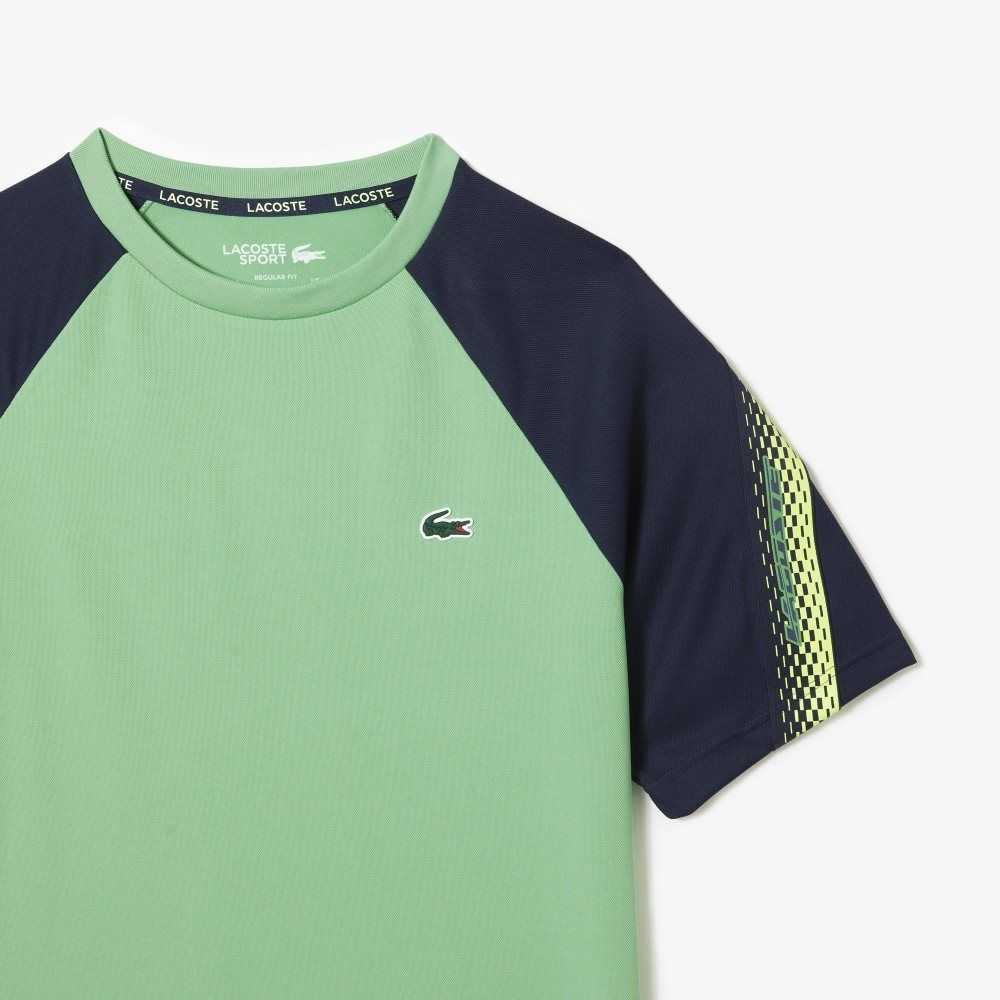 Lacoste SPORT Regular Fit Logo Stripe Yeşil Lacivert Mavi | RN0957248