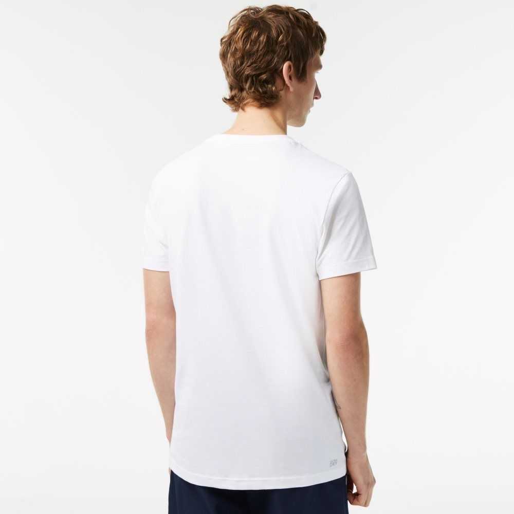 Lacoste SPORT Regular Fit with Contrast Branding Beyaz | GK6875093