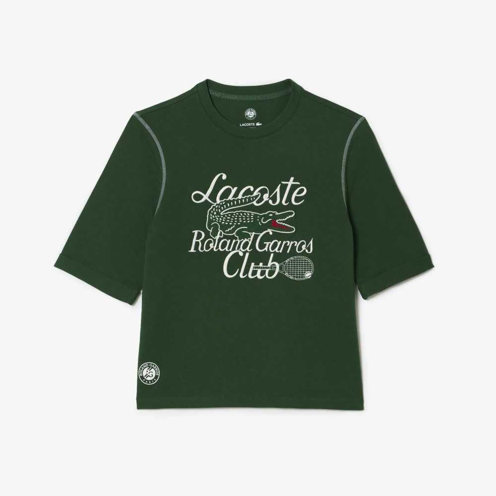 Lacoste SPORT Roland Garros Edition Heavy Jersey T-Shirt Yeşil | TE4271586