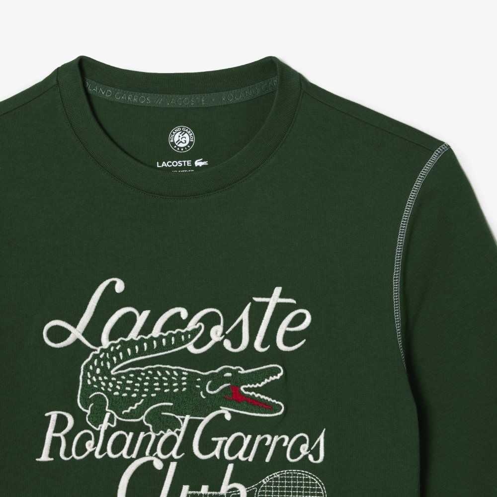 Lacoste SPORT Roland Garros Edition Heavy Jersey T-Shirt Yeşil | TE4271586