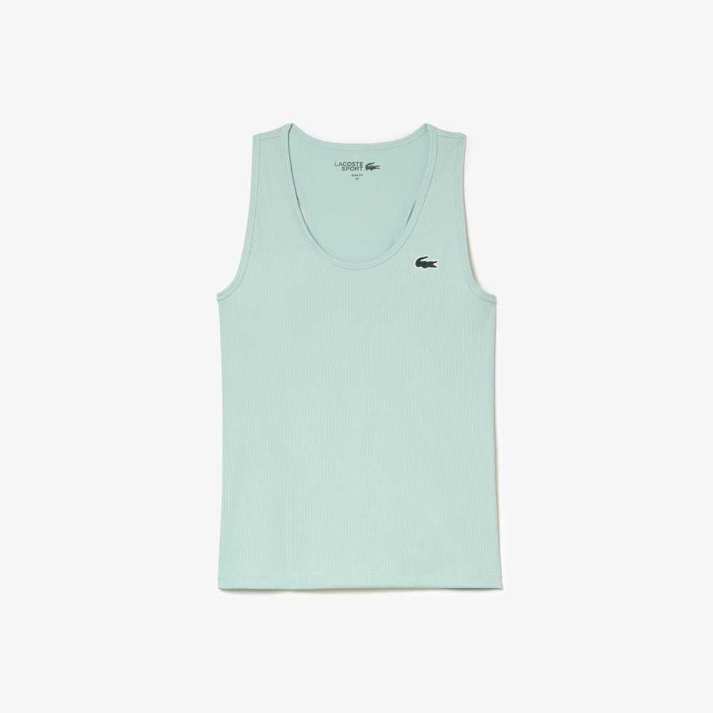 Lacoste SPORT Slim Fit Nervürlü Tank Nane | EG4928310