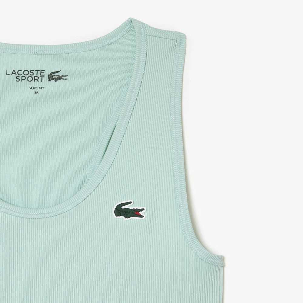 Lacoste SPORT Slim Fit Nervürlü Tank Nane | EG4928310