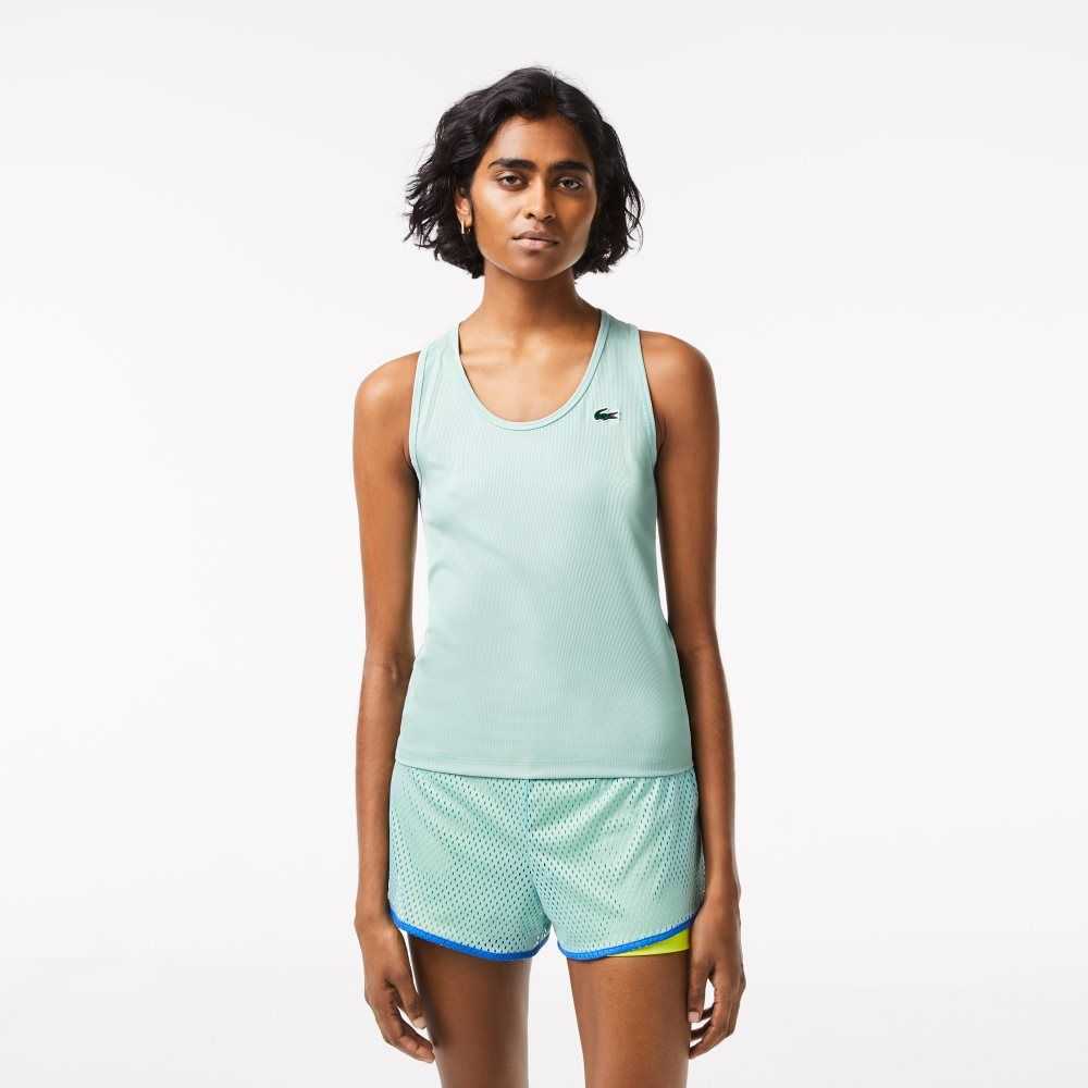 Lacoste SPORT Slim Fit Nervürlü Tank Nane | EG4928310