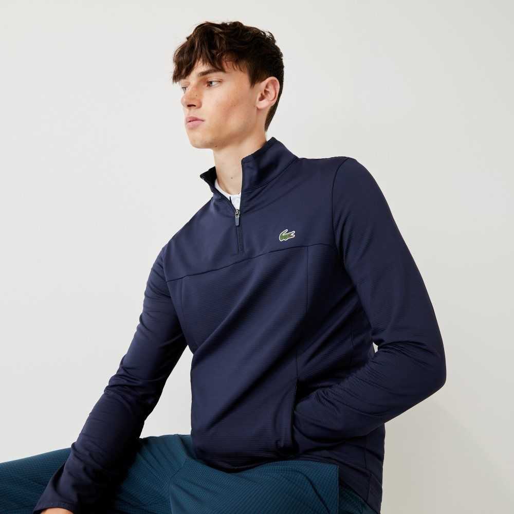 Lacoste SPORT Stretch Half Zip Lacivert Mavi | MR5238904