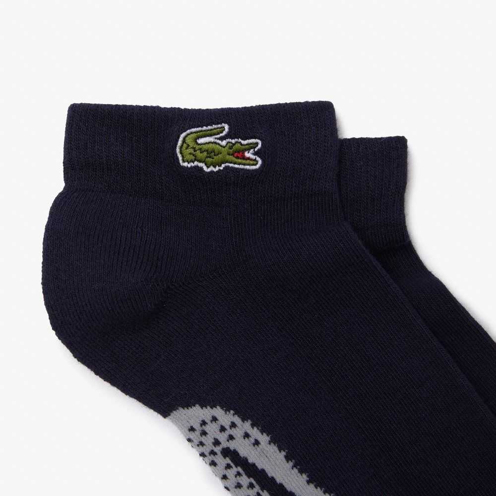 Lacoste SPORT Stretch Pamuklu Low-Cut Lacivert Mavi Gri | WD0274613