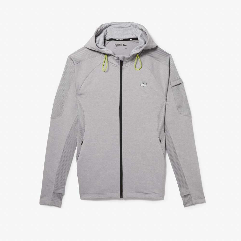 Lacoste SPORT Stretch Zip Gri Açık Gri | ZI5807469