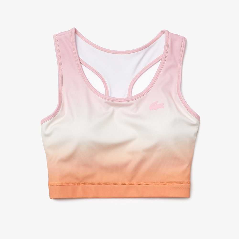 Lacoste SPORT Summer Pack Racer Back Sports Bra Pembe Beyaz Turuncu | CK2514967