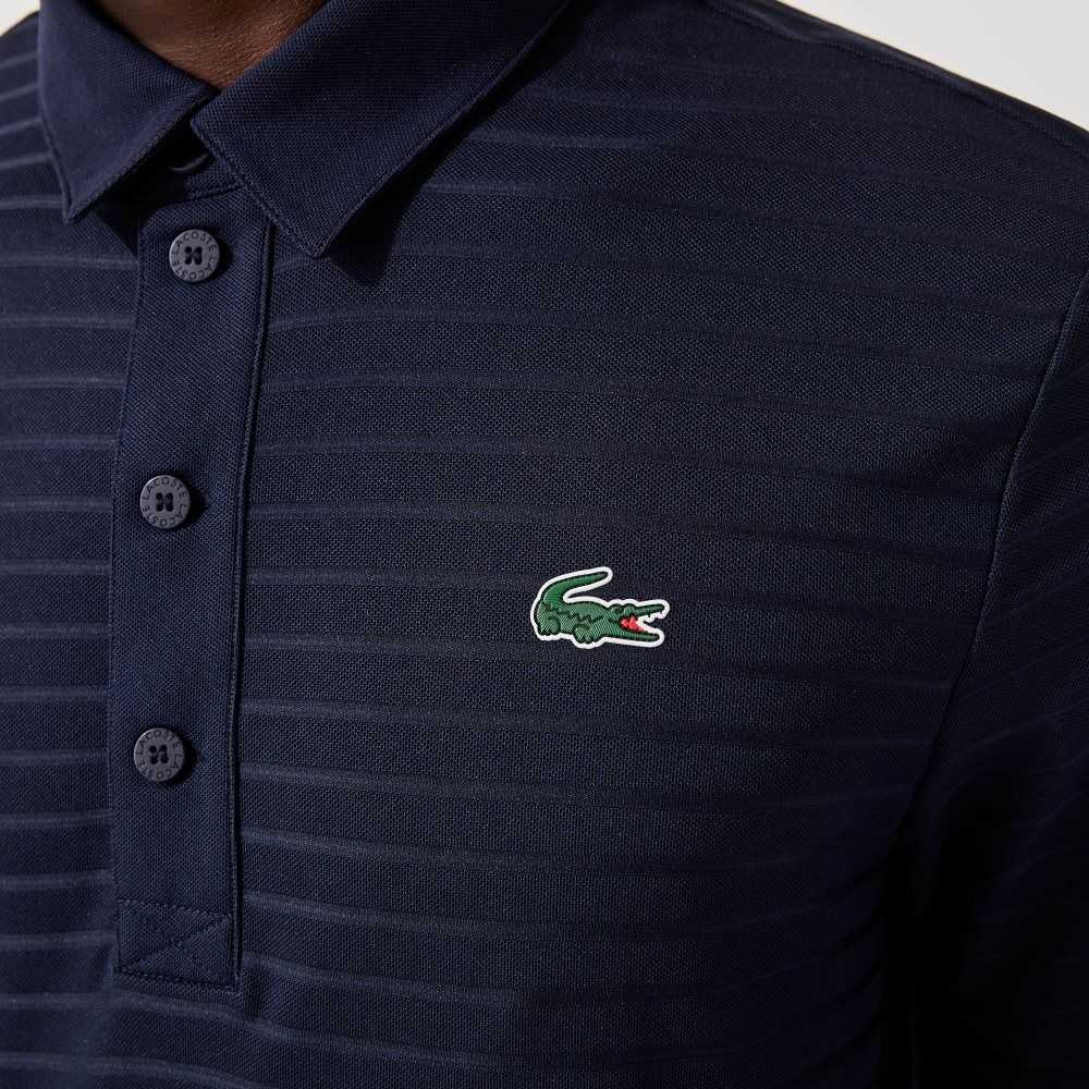 Lacoste SPORT Textured Nefes Alabilir Golf Polo Lacivert Mavi | WF3729184